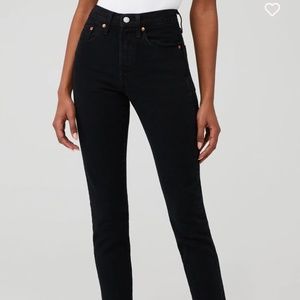 Levi’s 501 high rise skinny in black licorice